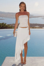 Load image into Gallery viewer, Loana Wavy Hem Maxi Skirt - White
