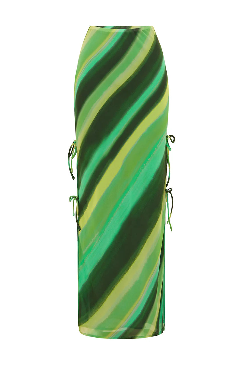 Loralei Maxi Skirt - Green Stripe