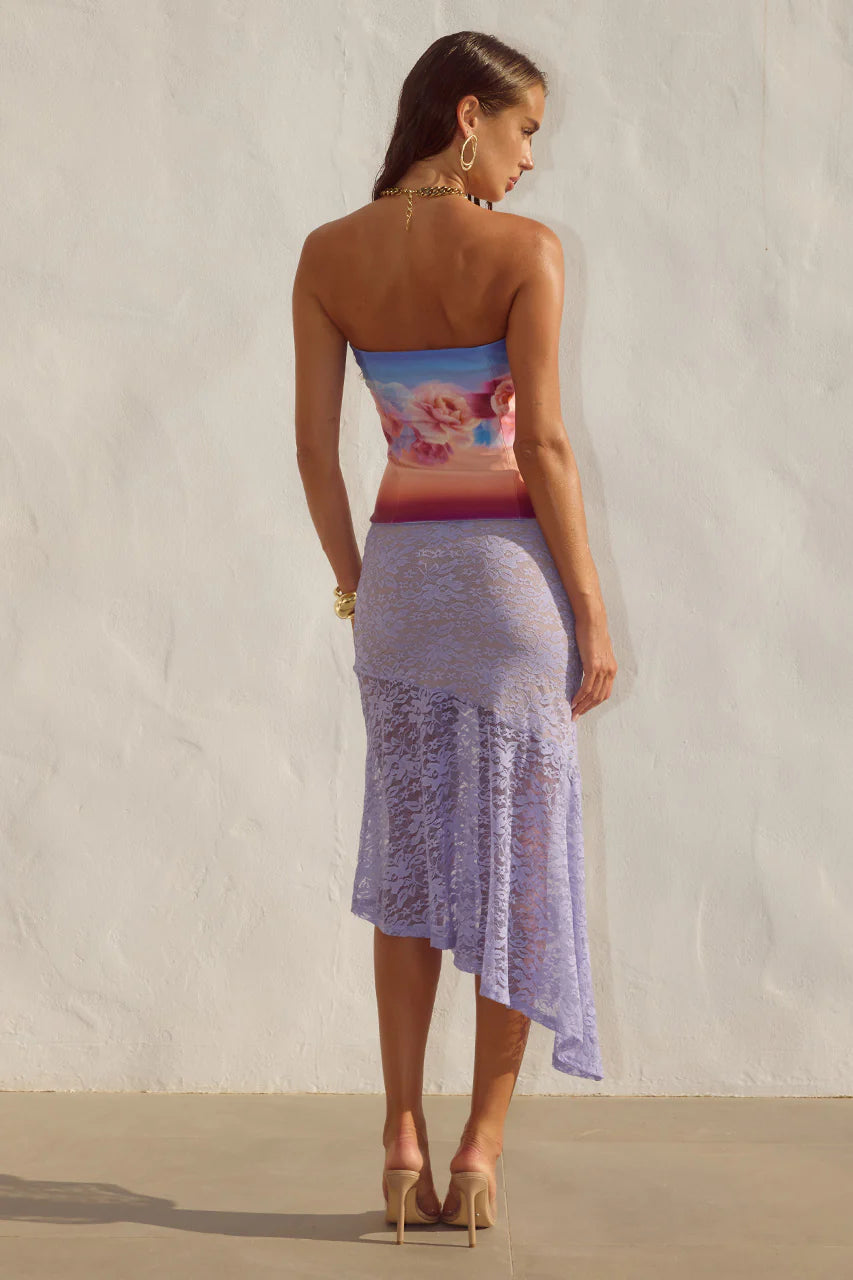 Ava Flounce Midi Skirt - Bluebell