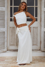 Load image into Gallery viewer, Azariah Side Tie Maxi Skirt - White
