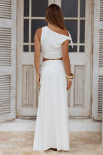 Load image into Gallery viewer, Azariah Side Tie Maxi Skirt - White

