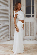 Load image into Gallery viewer, Azariah Side Tie Maxi Skirt - White
