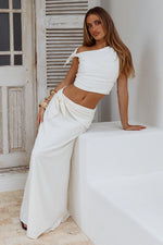 Load image into Gallery viewer, Azariah Side Tie Maxi Skirt - White
