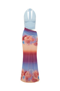 Alexis Halter Cut Out Maxi Dress - Nadia Pink Ombre