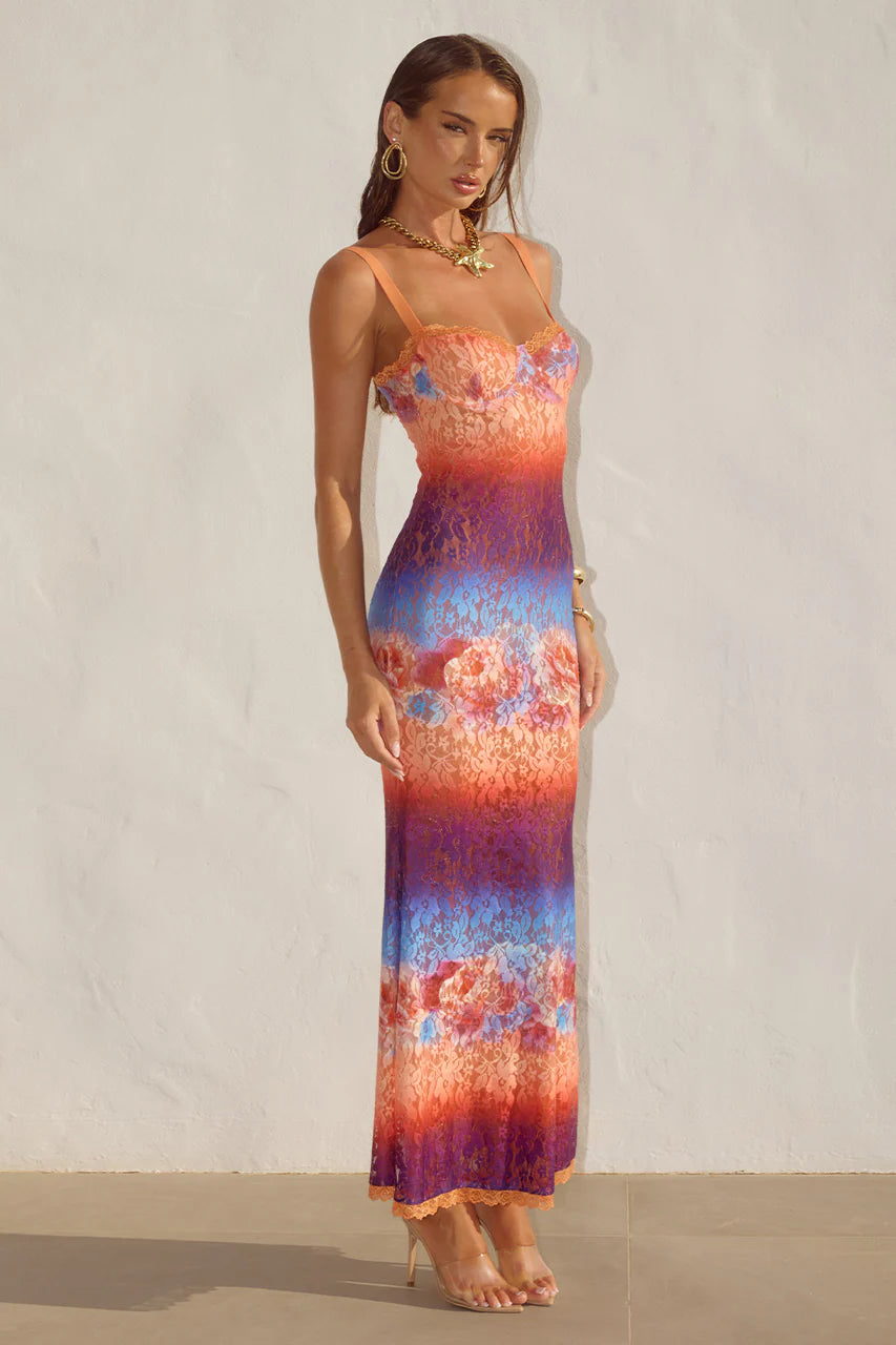 Serina Lace Maxi Dress - Nadia Pink Ombre