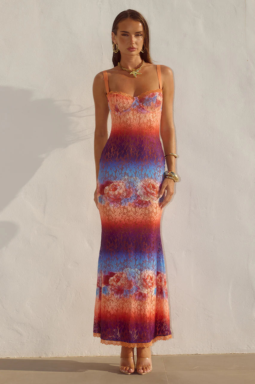 Serina Lace Maxi Dress - Nadia Pink Ombre