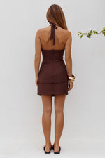 Load image into Gallery viewer, Etallia Elasticated Mini Skirt - Chocolate
