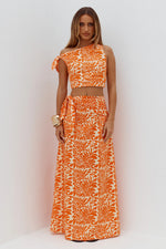 Load image into Gallery viewer, Azariah Side Tie Maxi Skirt - Azariah Orange
