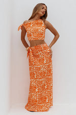 Load image into Gallery viewer, Azariah Side Tie Maxi Skirt - Azariah Orange
