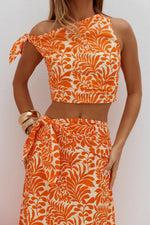 Load image into Gallery viewer, Azariah Off Shoulder Tie Top - Azariah Orange
