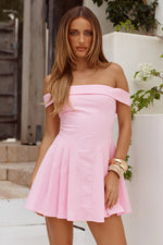 Load image into Gallery viewer, Bolta Off Shoulder Mini Dress - Pink
