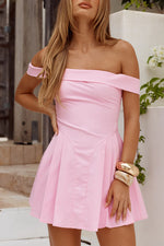 Load image into Gallery viewer, Bolta Off Shoulder Mini Dress - Pink
