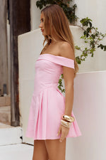 Load image into Gallery viewer, Bolta Off Shoulder Mini Dress - Pink
