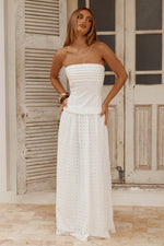 Load image into Gallery viewer, Grace Strapless Tie Back Maxi Dress - White
