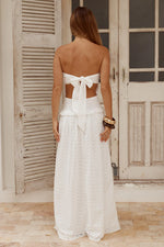 Load image into Gallery viewer, Grace Strapless Tie Back Maxi Dress - White
