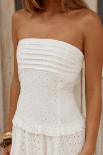 Load image into Gallery viewer, Grace Strapless Tie Back Maxi Dress - White

