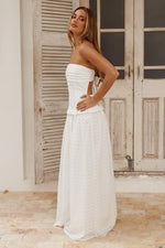 Load image into Gallery viewer, Grace Strapless Tie Back Maxi Dress - White
