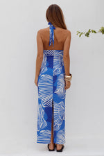 Load image into Gallery viewer, Shellie Keyhole Halter Midi Dress - Shellie Blue
