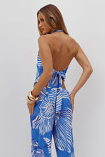 Load image into Gallery viewer, Rileigh Halter Tie Back Top - Shellie Blue
