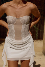 Load image into Gallery viewer, Calira Corset Mini Dress - White
