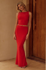 Load image into Gallery viewer, Zarela Maxi Skirt - Red
