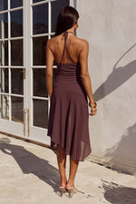 Load image into Gallery viewer, Angeline Handkerchief Mini Dress - Chocolate
