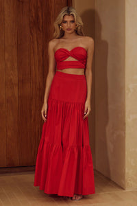 Ayla Maxi Skirt - Red