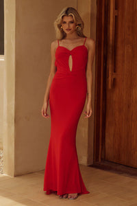 Marl Maxi Dress - Red