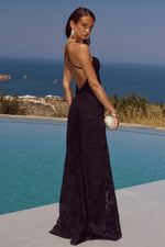 Load image into Gallery viewer, Ellerby Frill Trim Maxi Dress - Black
