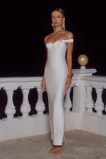 Load image into Gallery viewer, Raphaella Off Shoulder Maxi Dress - Pearl
