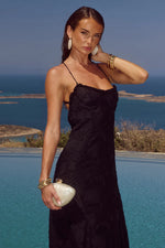 Load image into Gallery viewer, Ellerby Frill Trim Maxi Dress - Black
