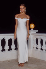 Load image into Gallery viewer, Raphaella Off Shoulder Maxi Dress - Pearl
