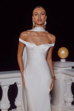 Load image into Gallery viewer, Raphaella Off Shoulder Maxi Dress - Pearl
