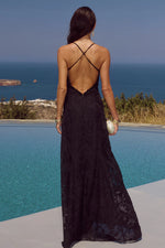 Load image into Gallery viewer, Ellerby Frill Trim Maxi Dress - Black
