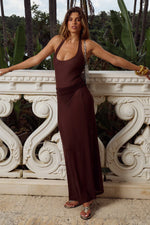 Load image into Gallery viewer, Agenta Ruched Waist Maxi Skirt - Chocolate
