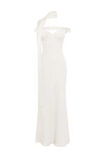 Load image into Gallery viewer, Raphaella Off Shoulder Maxi Dress - Pearl
