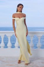 Load image into Gallery viewer, Raphaella Off Shoulder Maxi Dress - Buttermilk

