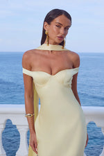 Load image into Gallery viewer, Raphaella Off Shoulder Maxi Dress - Buttermilk
