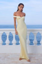 Load image into Gallery viewer, Raphaella Off Shoulder Maxi Dress - Buttermilk
