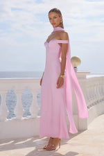 Load image into Gallery viewer, Raphaella Off Shoulder Maxi Dress - Petal
