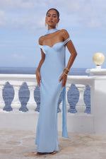 Load image into Gallery viewer, Raphaella Off Shoulder Maxi Dress - Sky Blue
