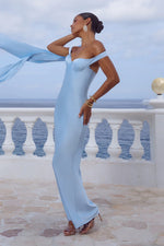 Load image into Gallery viewer, Raphaella Off Shoulder Maxi Dress - Sky Blue
