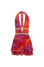 Load image into Gallery viewer, Xylia Halter Low Plunge Mini Dress - Suri Orange
