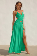 Load image into Gallery viewer, Genia Cross Front Maxi Dress - Emerald
