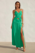 Load image into Gallery viewer, Genia Cross Front Maxi Dress - Emerald
