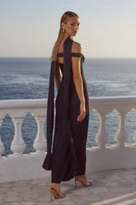Load image into Gallery viewer, Raphaella Off Shoulder Maxi Dress - Noir
