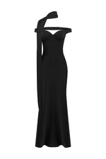 Load image into Gallery viewer, Raphaella Off Shoulder Maxi Dress - Noir
