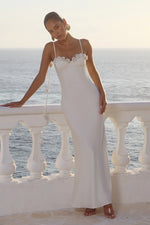 Load image into Gallery viewer, Lavena Floral Detail Maxi Dress - Pearl
