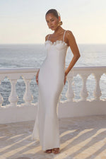 Load image into Gallery viewer, Lavena Floral Detail Maxi Dress - Pearl
