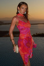 Load image into Gallery viewer, Alora Scoop Neck Mini Dress - Suri Orange
